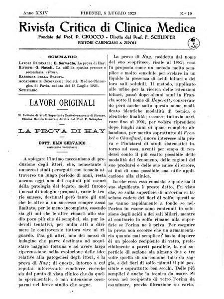 Rivista critica di clinica medica