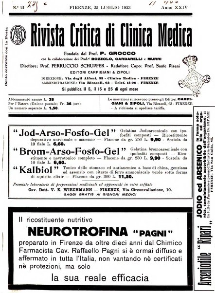 Rivista critica di clinica medica