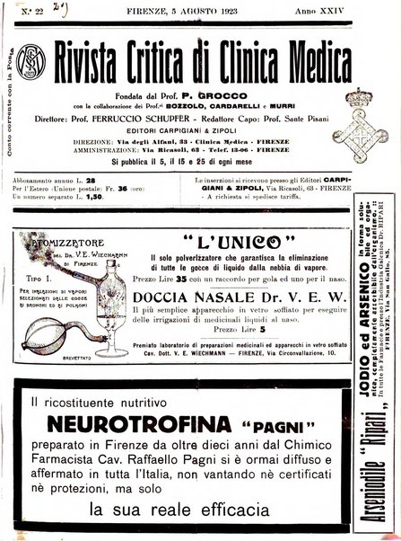 Rivista critica di clinica medica