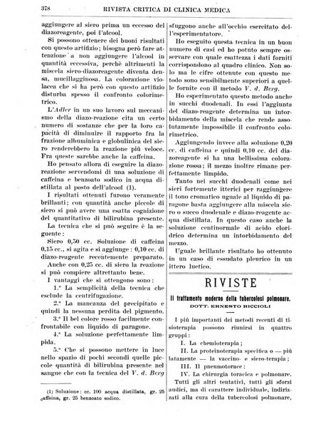 Rivista critica di clinica medica