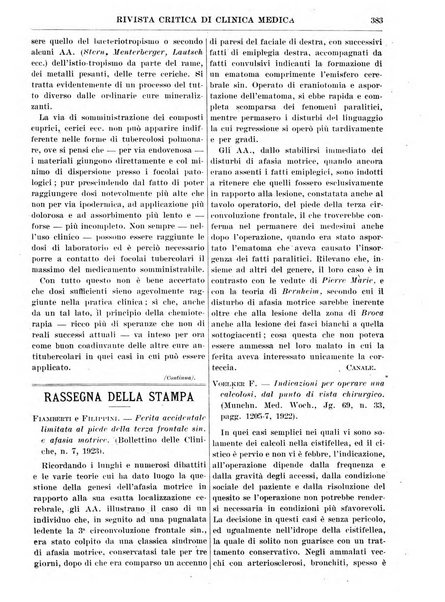 Rivista critica di clinica medica