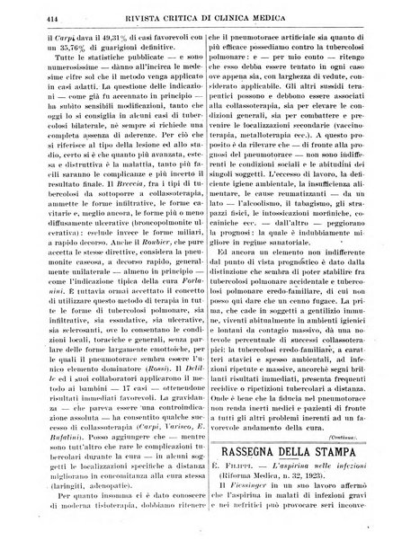 Rivista critica di clinica medica