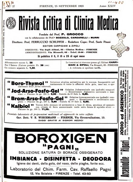 Rivista critica di clinica medica