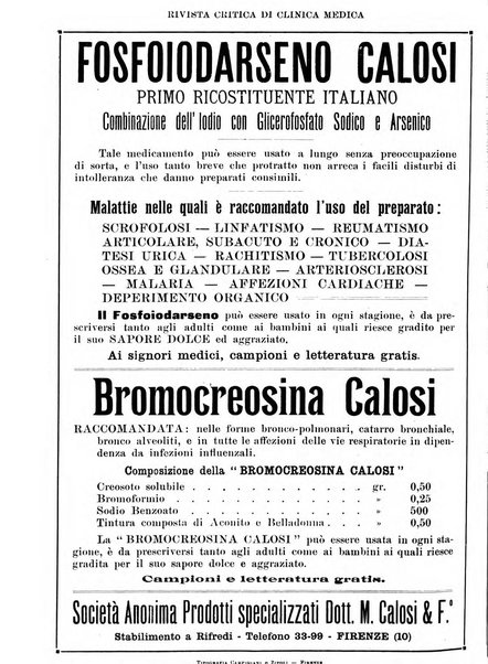 Rivista critica di clinica medica