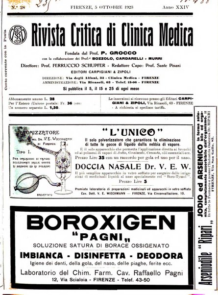 Rivista critica di clinica medica