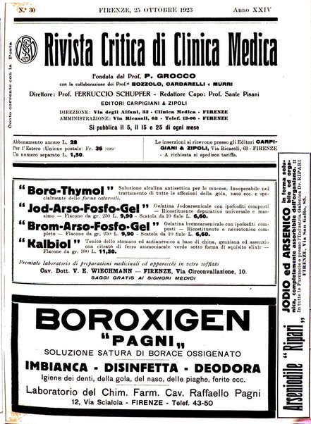 Rivista critica di clinica medica