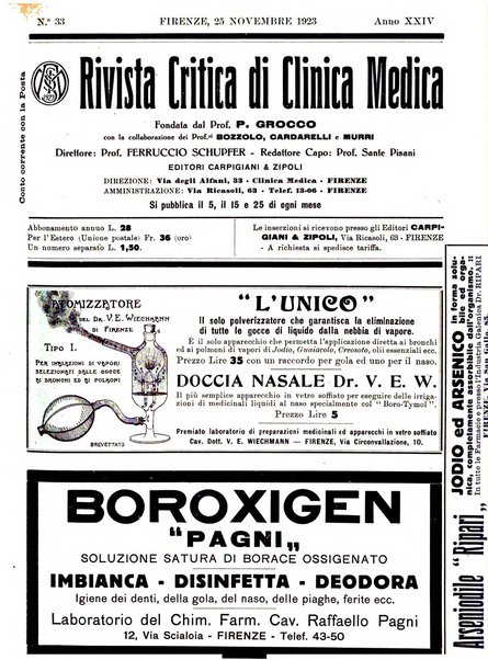 Rivista critica di clinica medica