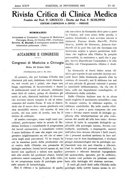 Rivista critica di clinica medica