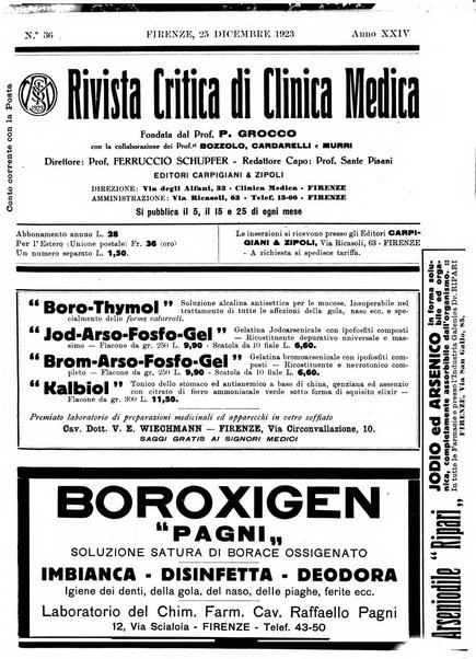 Rivista critica di clinica medica