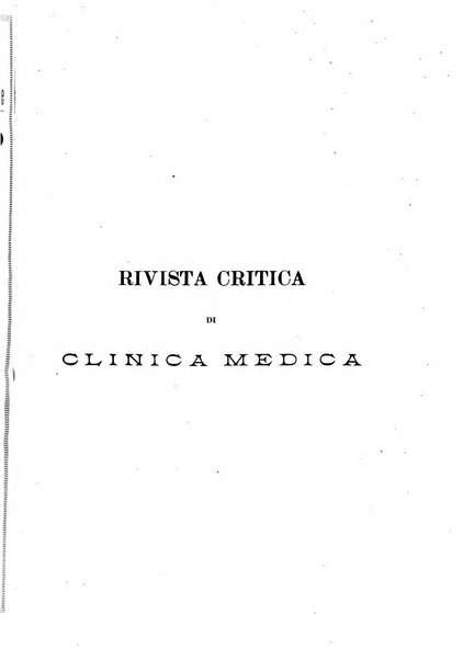 Rivista critica di clinica medica