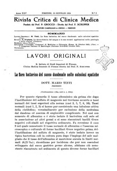 Rivista critica di clinica medica