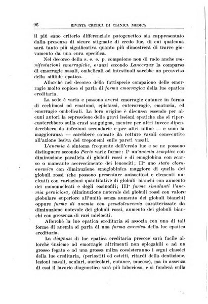 Rivista critica di clinica medica