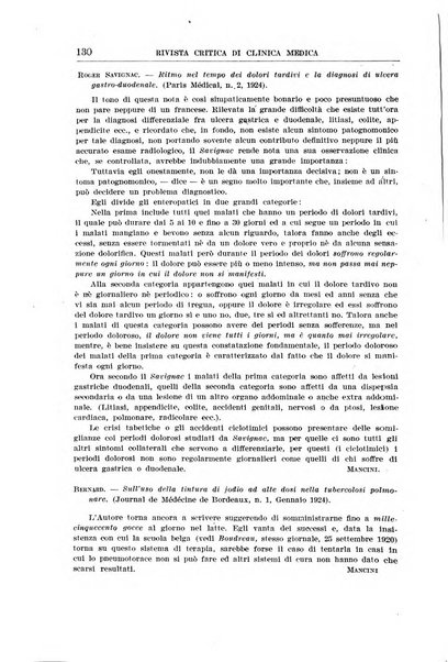 Rivista critica di clinica medica