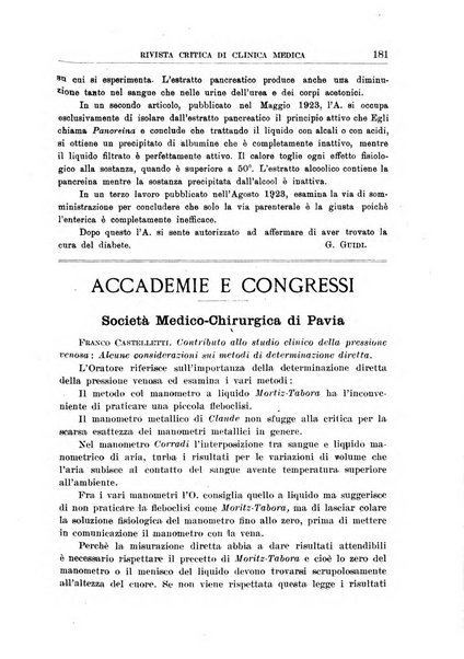 Rivista critica di clinica medica