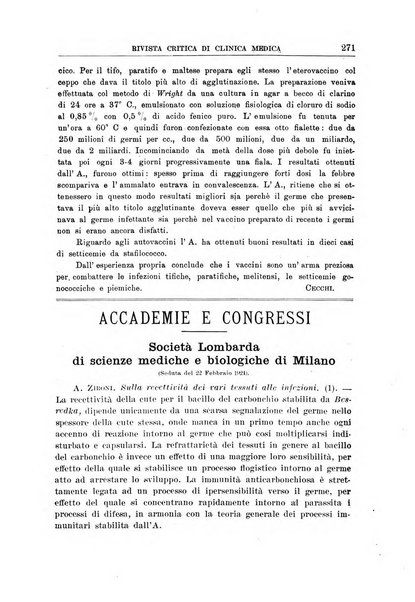 Rivista critica di clinica medica