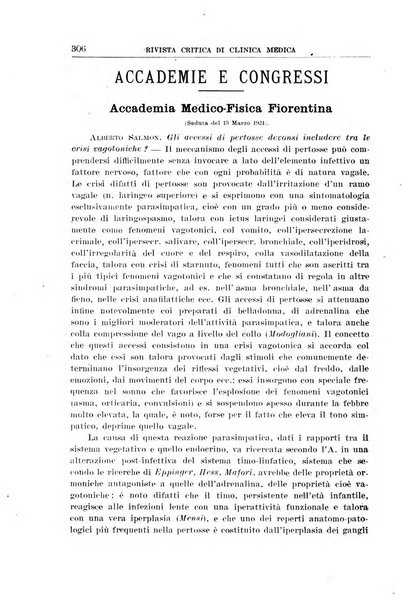 Rivista critica di clinica medica