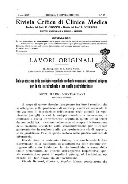 Rivista critica di clinica medica