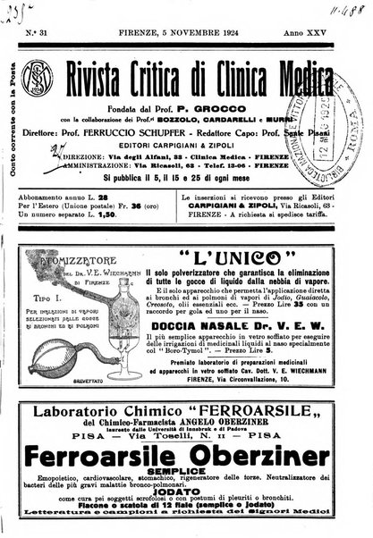 Rivista critica di clinica medica