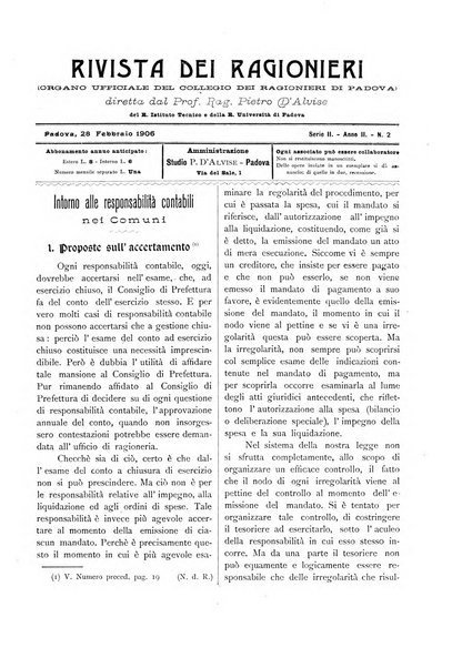 Rivista dei ragionieri organo ufficiale per l'Accademia dei ragionieri in Padova