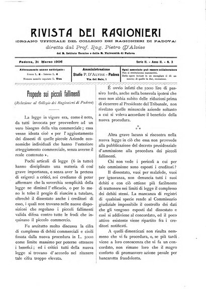 Rivista dei ragionieri organo ufficiale per l'Accademia dei ragionieri in Padova