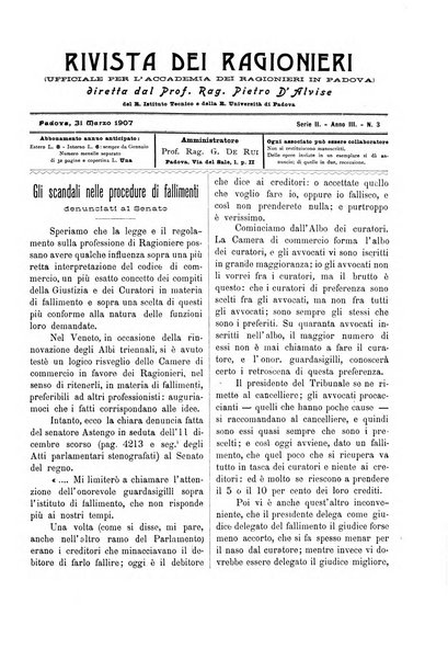 Rivista dei ragionieri organo ufficiale per l'Accademia dei ragionieri in Padova