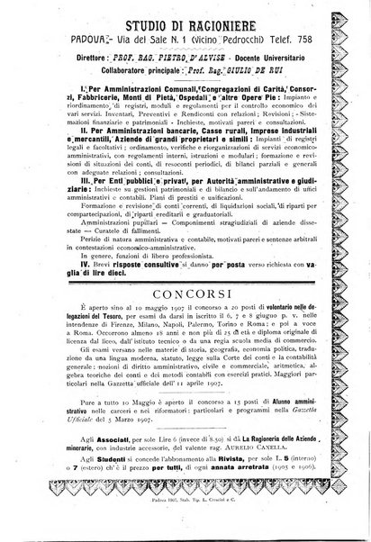 Rivista dei ragionieri organo ufficiale per l'Accademia dei ragionieri in Padova