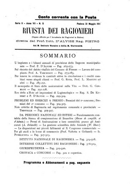 Rivista dei ragionieri organo ufficiale per l'Accademia dei ragionieri in Padova