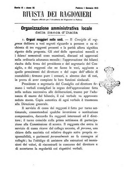 Rivista dei ragionieri organo ufficiale per l'Accademia dei ragionieri in Padova