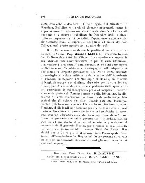 Rivista dei ragionieri organo ufficiale per l'Accademia dei ragionieri in Padova