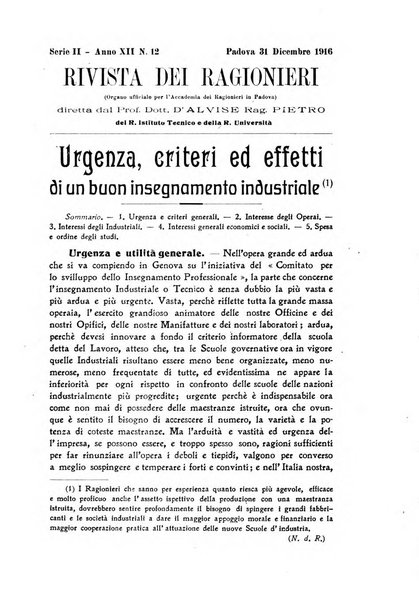 Rivista dei ragionieri organo ufficiale per l'Accademia dei ragionieri in Padova