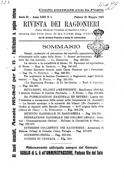 Rivista dei ragionieri organo ufficiale per l'Accademia dei ragionieri in Padova