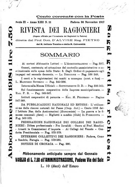 Rivista dei ragionieri organo ufficiale per l'Accademia dei ragionieri in Padova