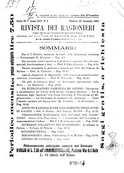 Rivista dei ragionieri organo ufficiale per l'Accademia dei ragionieri in Padova