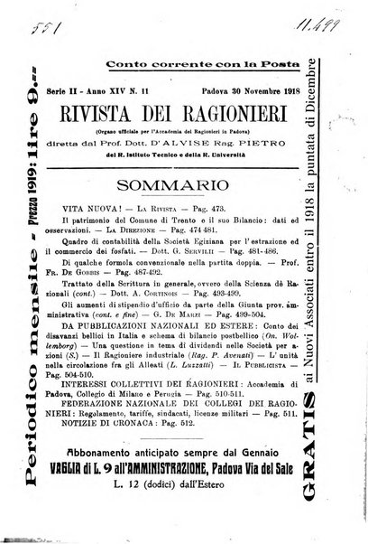 Rivista dei ragionieri organo ufficiale per l'Accademia dei ragionieri in Padova