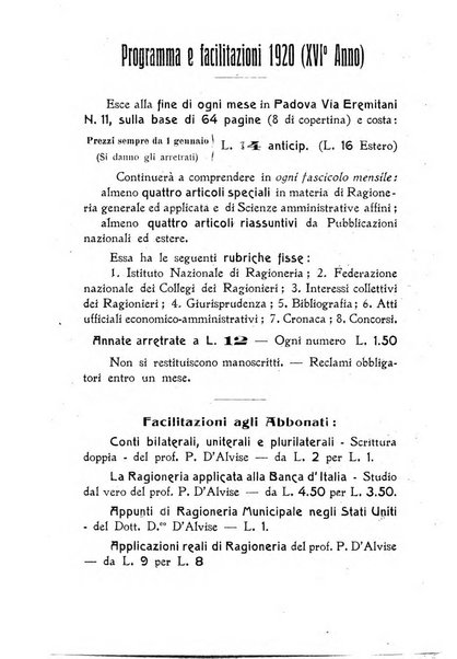 Rivista dei ragionieri organo ufficiale per l'Accademia dei ragionieri in Padova