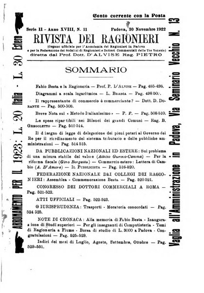 Rivista dei ragionieri organo ufficiale per l'Accademia dei ragionieri in Padova