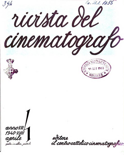 Rivista del cinematografo mensile del Centro Cattolico Cinematografico