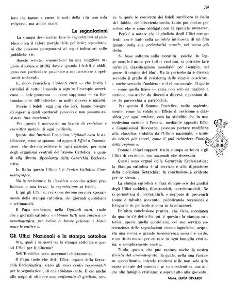 Rivista del cinematografo mensile del Centro Cattolico Cinematografico