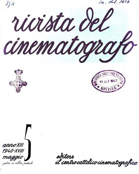 Rivista del cinematografo mensile del Centro Cattolico Cinematografico