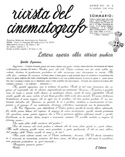 Rivista del cinematografo mensile del Centro Cattolico Cinematografico