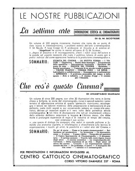 Rivista del cinematografo mensile del Centro Cattolico Cinematografico