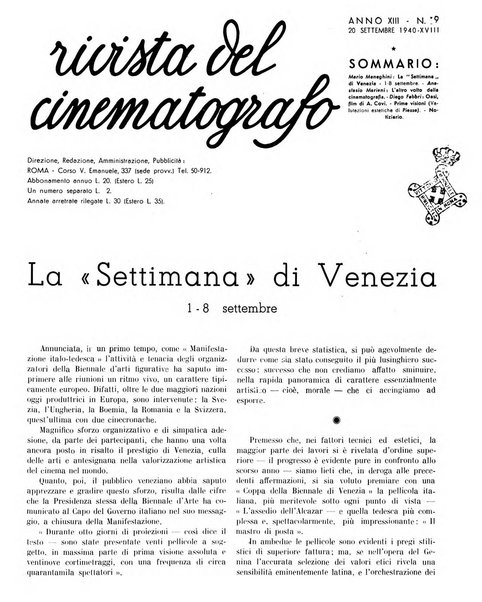 Rivista del cinematografo mensile del Centro Cattolico Cinematografico