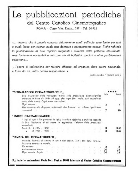 Rivista del cinematografo mensile del Centro Cattolico Cinematografico