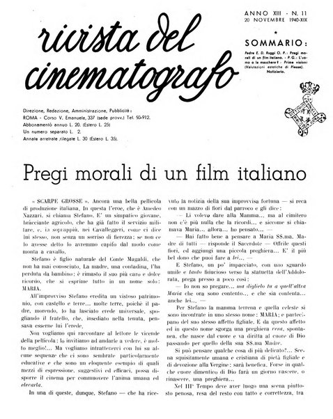 Rivista del cinematografo mensile del Centro Cattolico Cinematografico