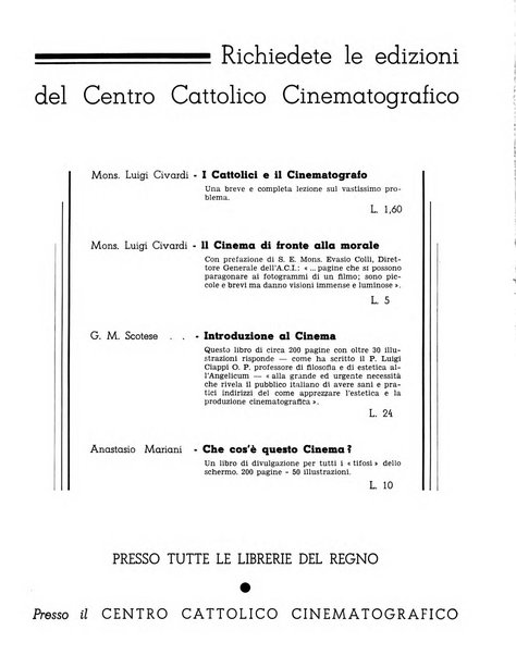 Rivista del cinematografo mensile del Centro Cattolico Cinematografico