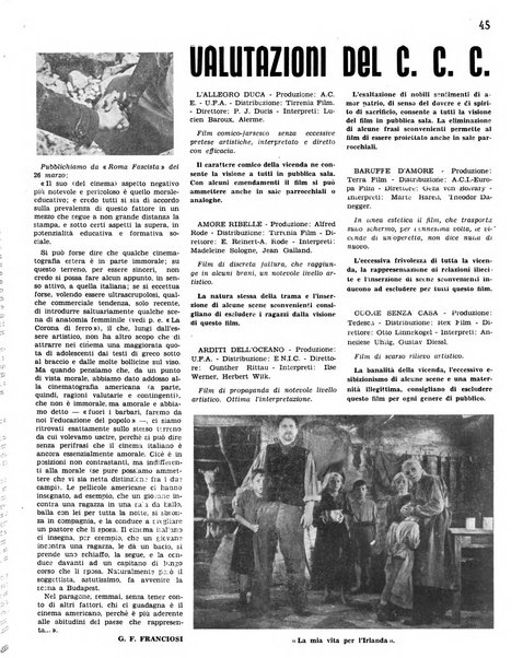 Rivista del cinematografo mensile del Centro Cattolico Cinematografico