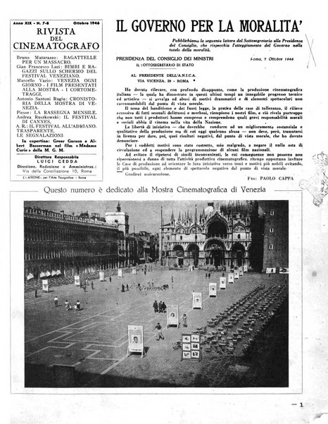 Rivista del cinematografo mensile del Centro Cattolico Cinematografico