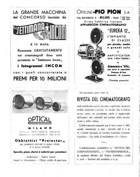 Rivista del cinematografo mensile del Centro Cattolico Cinematografico