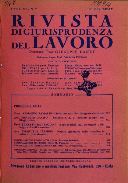 Rivista del lavoro