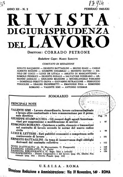 Rivista del lavoro